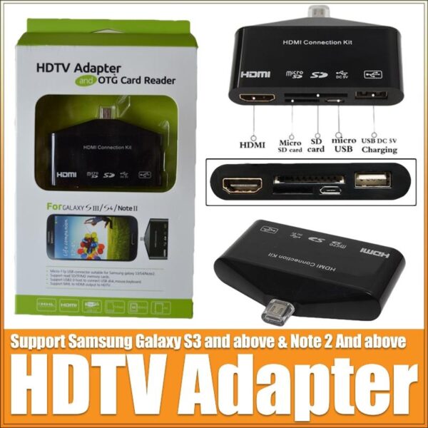 HDTV Adapter and OTG Card Reader for Samsung Smartphone 2