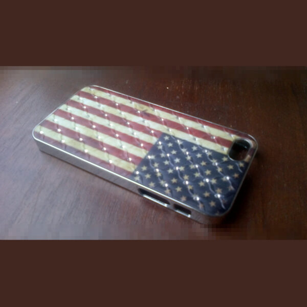 iPhone 5 cover Flag USA met diamant 2