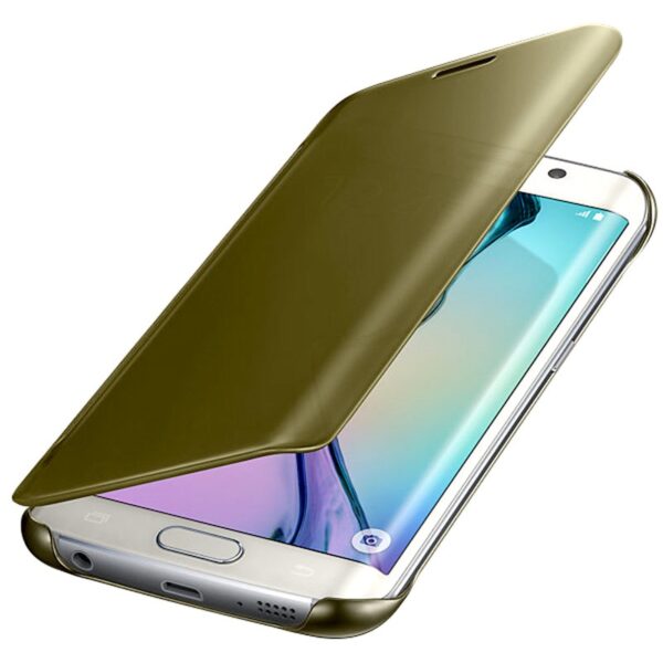 Samsung Galaxy S6 Edge Clear View Flip Case Goud 4