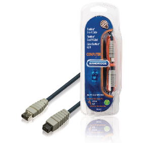 Bandridge FireWire 400-800 kabel 6pins – 9pins 2 m.